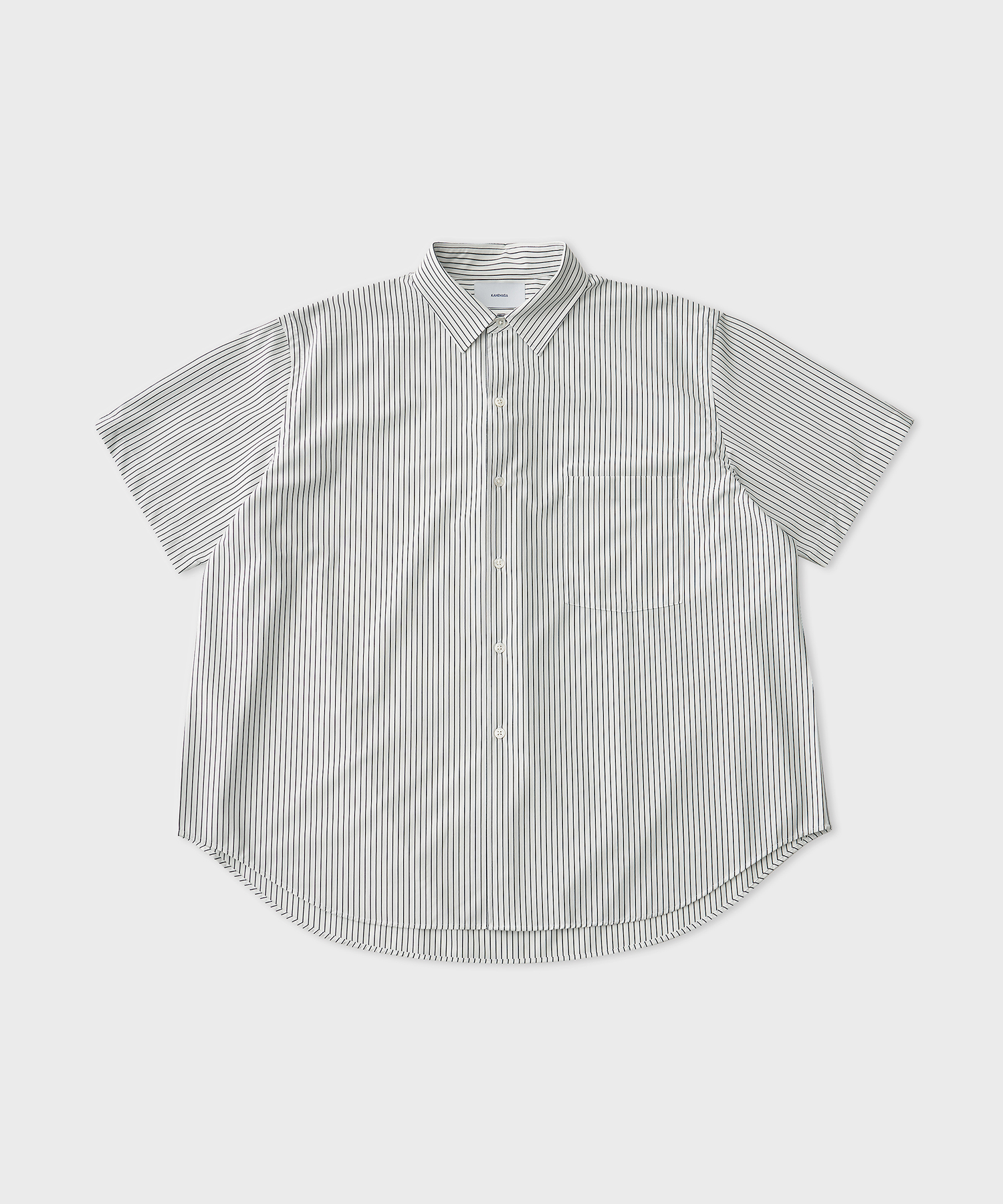 Pencil Stripe Dress Jersey Shirt Short Sleeve (White Navy)