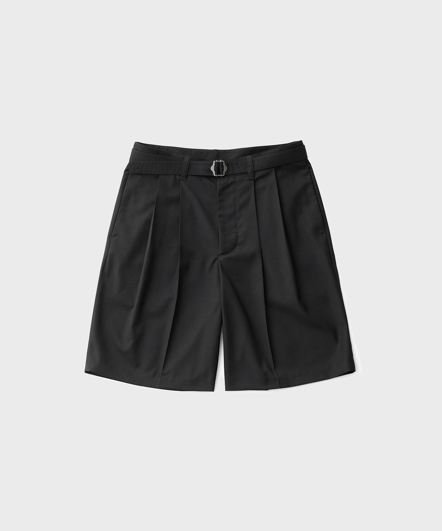 23SS Hemingway Belted Shorts (Black)