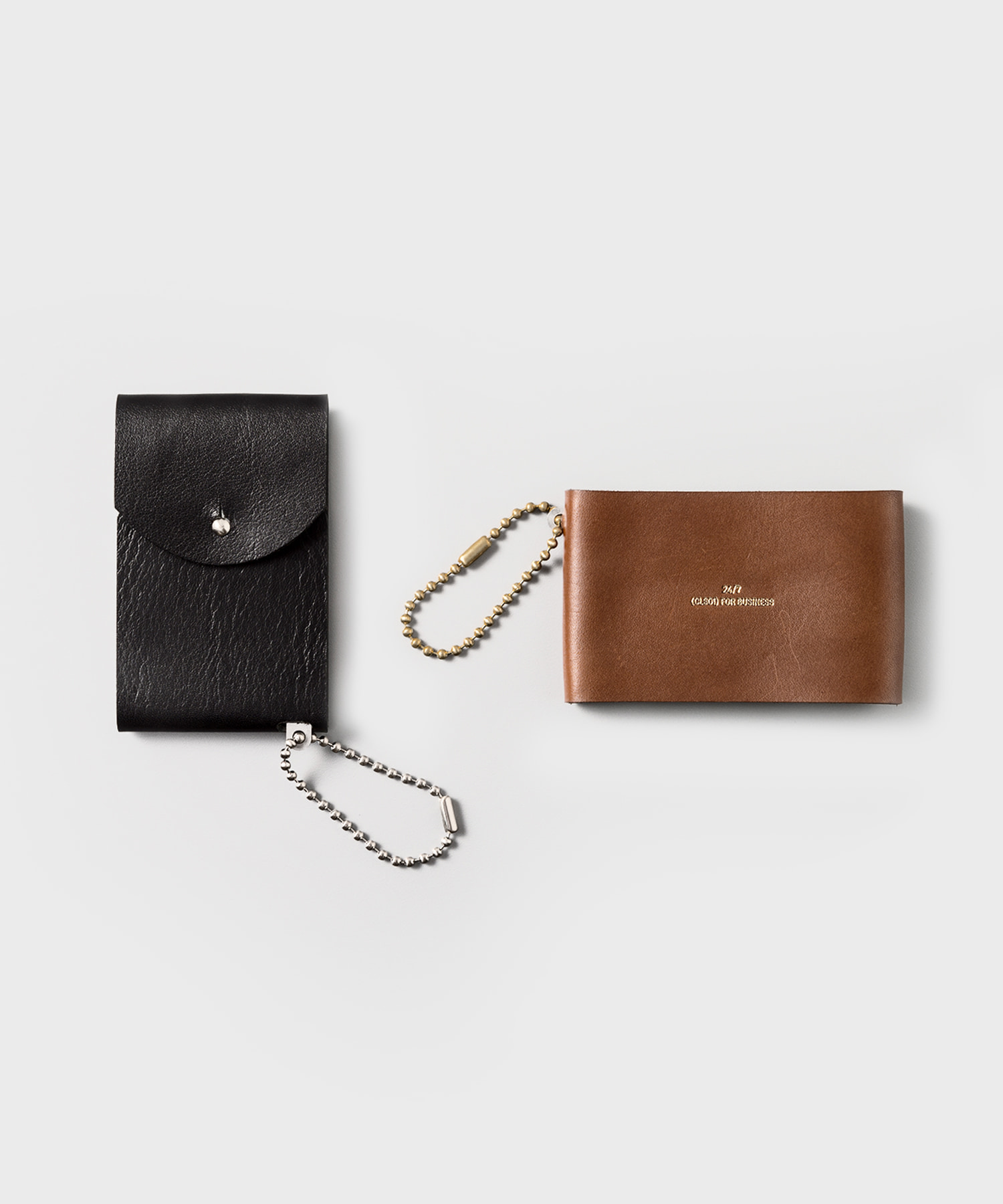 Leather Card Case (Black x Brass)