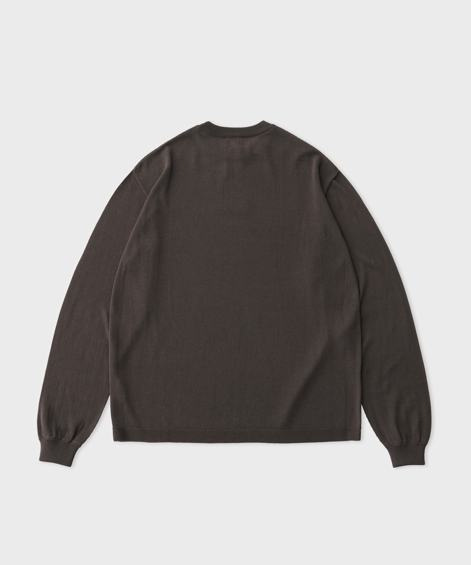 Wide Knit L/S Shirt (Brown)