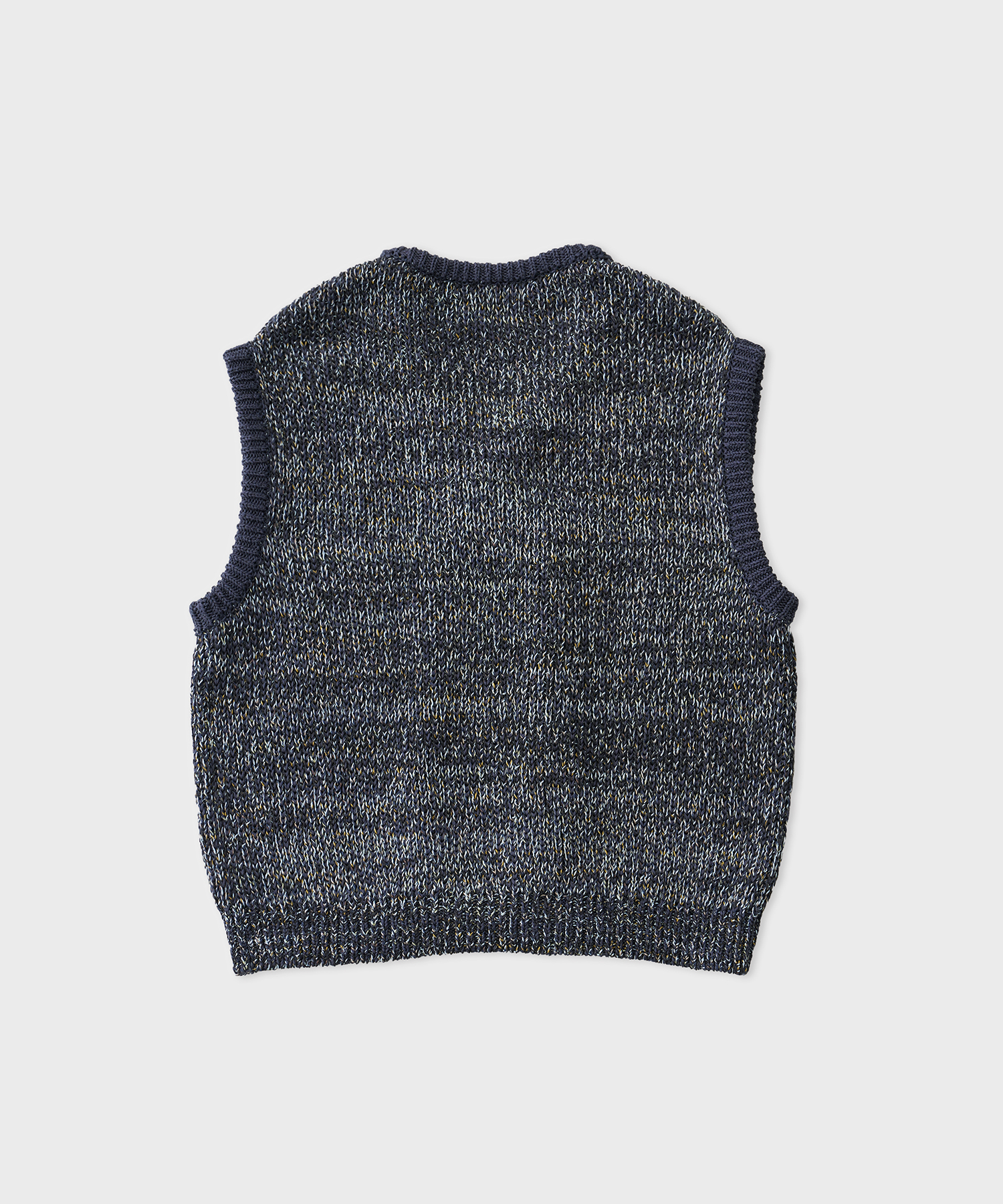 Knitted Asymmetric Vest (Navy)