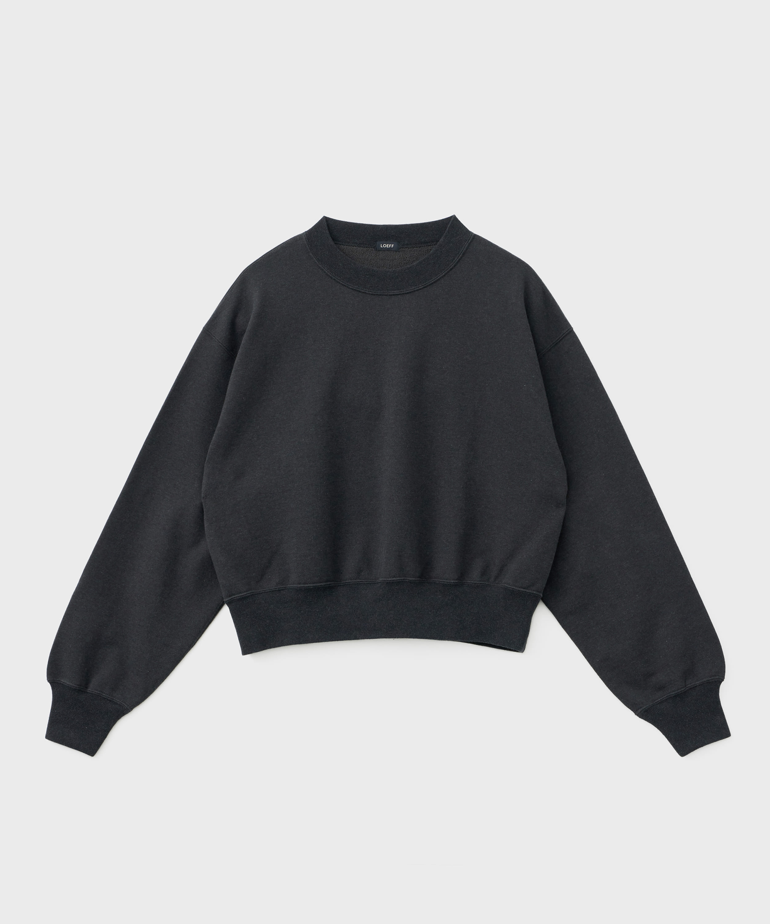 Cotton Sweat Cropped Pullover (Dark Gray)